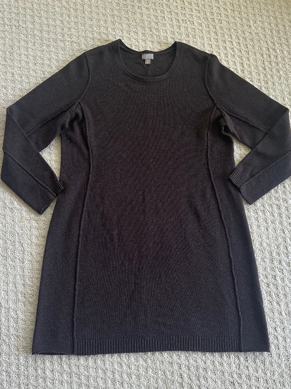 J. Jill Italian Wool Cashmere Knit Sweater Dress Brown XLP Minimalist Cozy Comfy